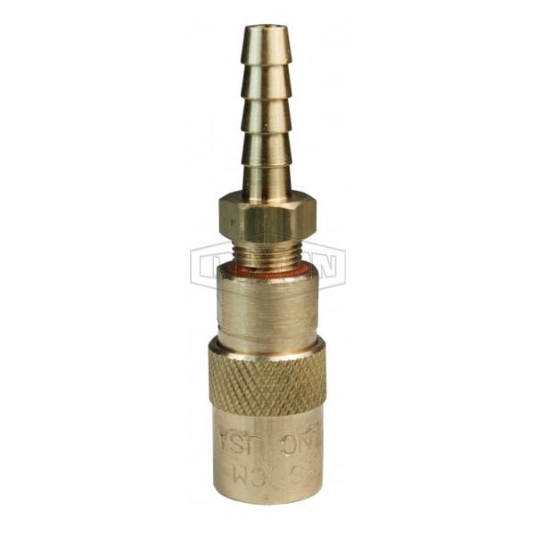 Dixon DQC CM Industrial Mold Interchange Unvalved Coupler, 1/4 in Nominal, Hose Barb, Brass 2CMS3-B-E - main